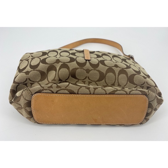 Coach Hampton Signature Tan Khaki 6091 Shoulder Handbag Purse - Picture 11 of 11